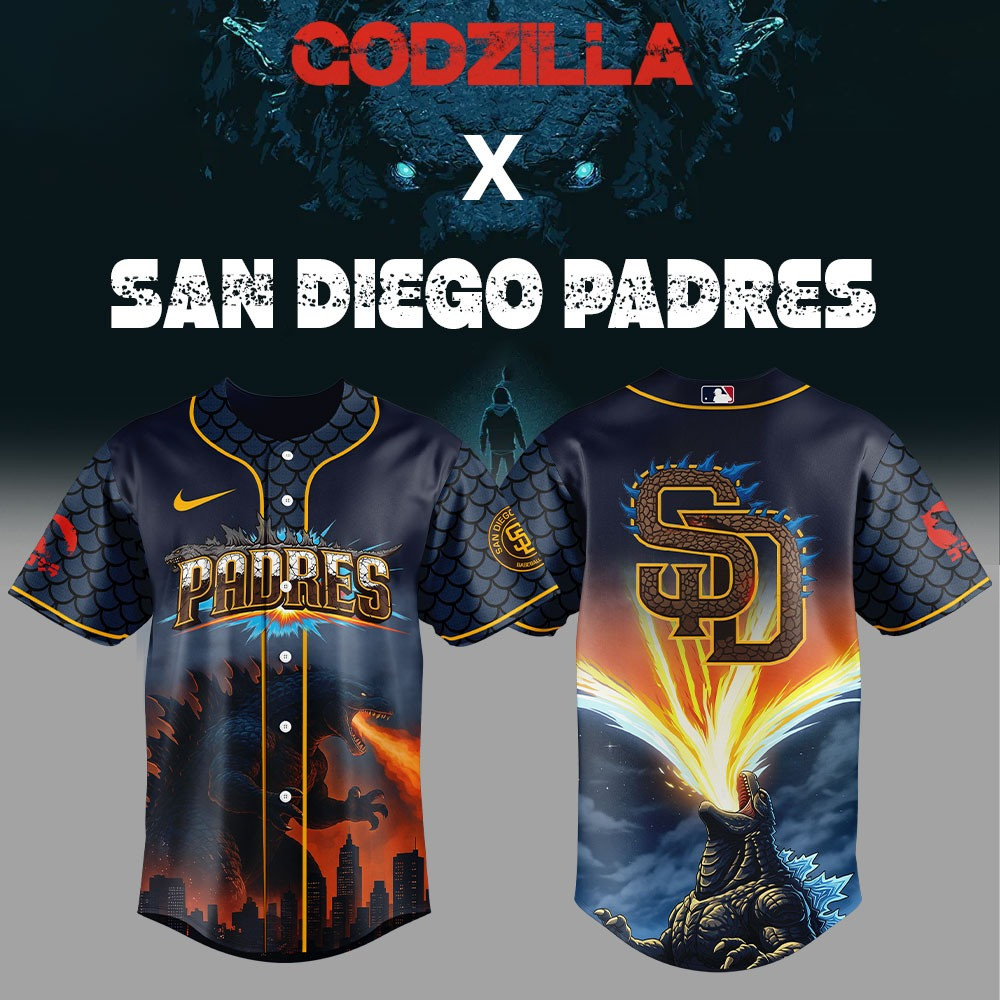 San Diego Padres Godzilla Jersey Comfortable And Relaxed Fit Baseball Shirt Gift For Movie Fans