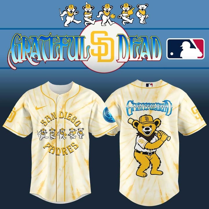 San Diego Padres Grateful Dead  Jersey Padres Merch Best Gifts For Baseball Fans