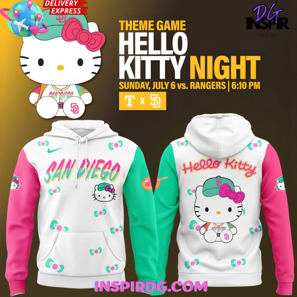 San Diego Padres Hello Kitty Night 2025 Hoodie Gift For Sport Music Fans