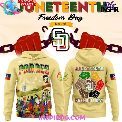 San Diego Padres Juneteenth Freedom Day 2025 Hoodie Premium Merchandise