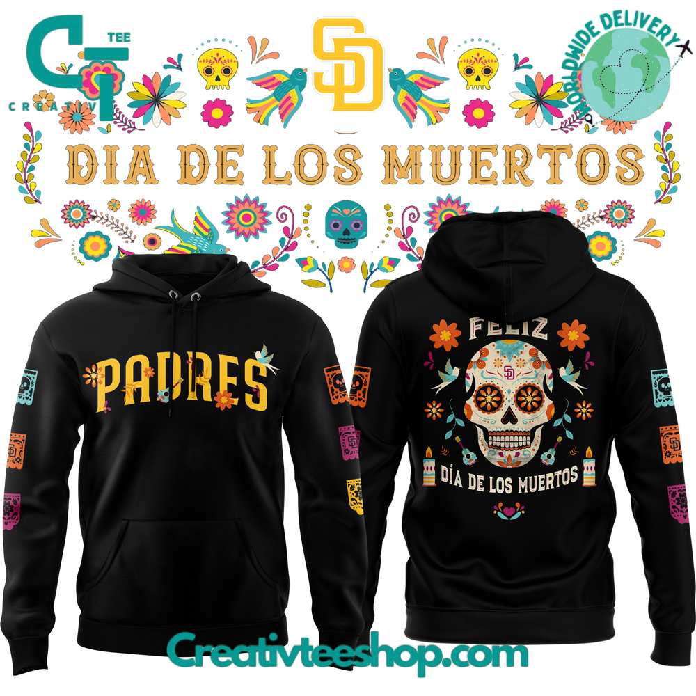 San Diego Padres MLB Dia De Los Muertos Black Hoodie