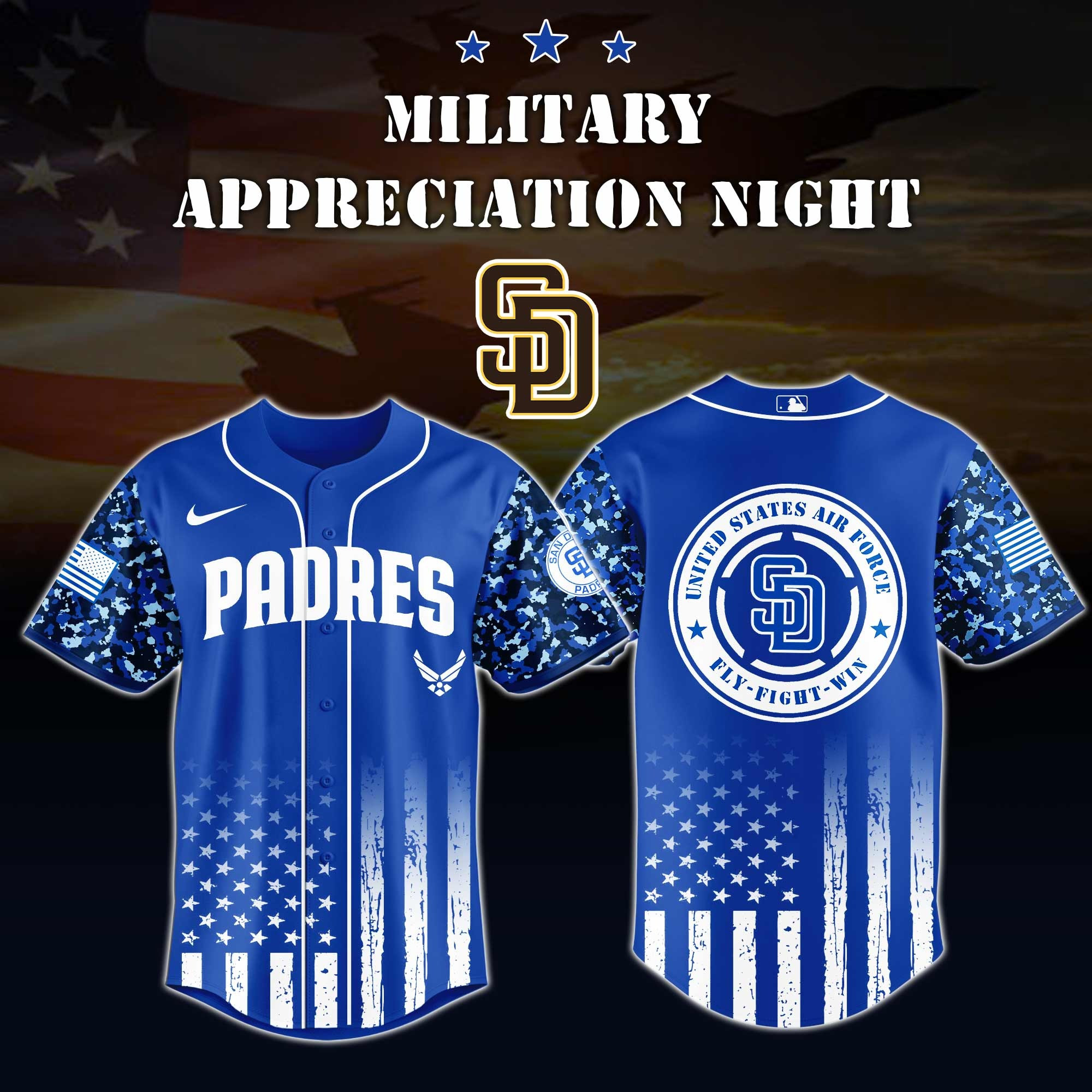 San Diego Padres MLB x Air Force Military Appreciation Night Jersey Editions  San Diego Padres Merch