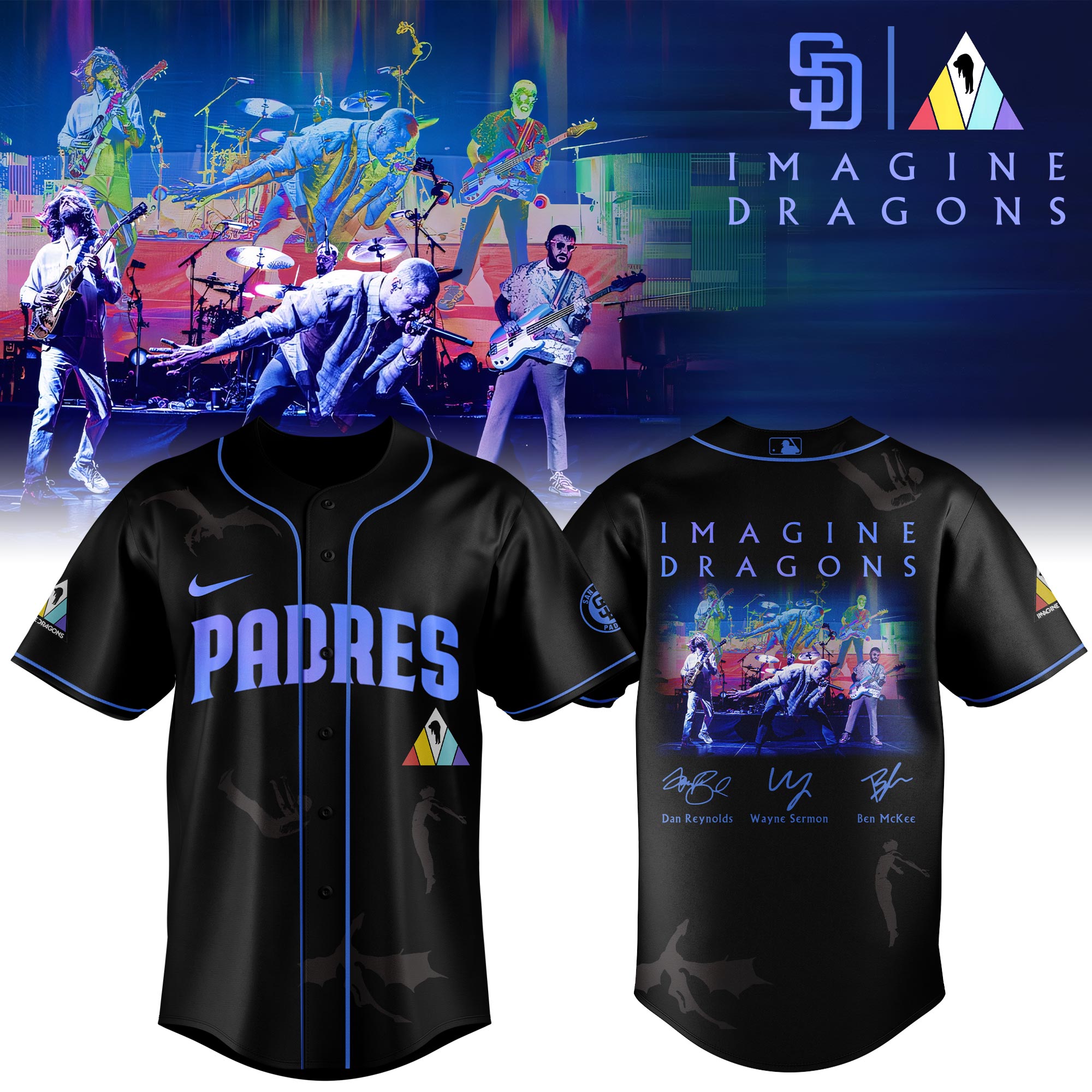 San Diego Padres MLB x Imagine Dragons 17th Anniversary Tour Personalized Baseball Jersey For Fans
