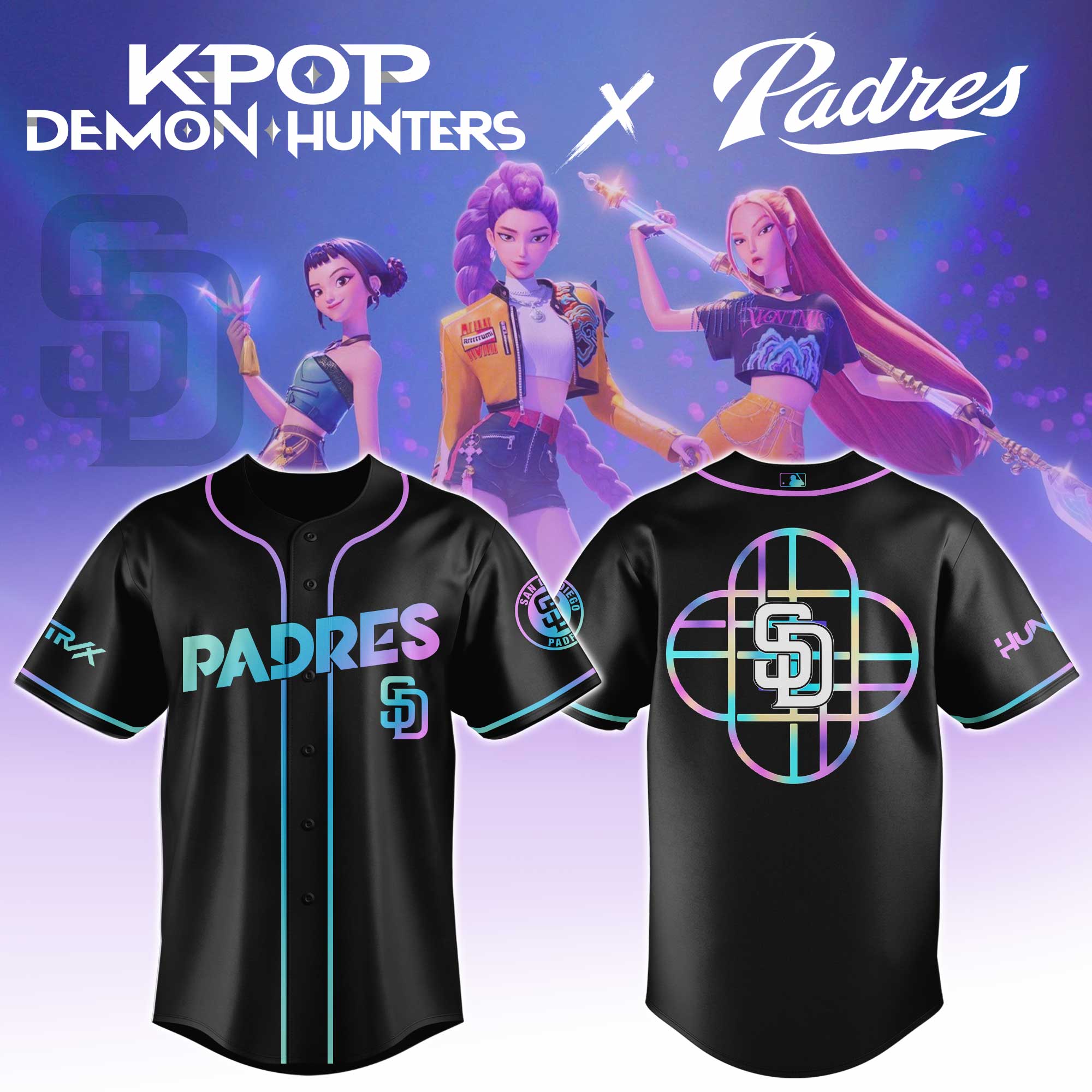 San Diego Padres MLB x KPop Demon Hunters Personalized Baseball Jersey For Fans