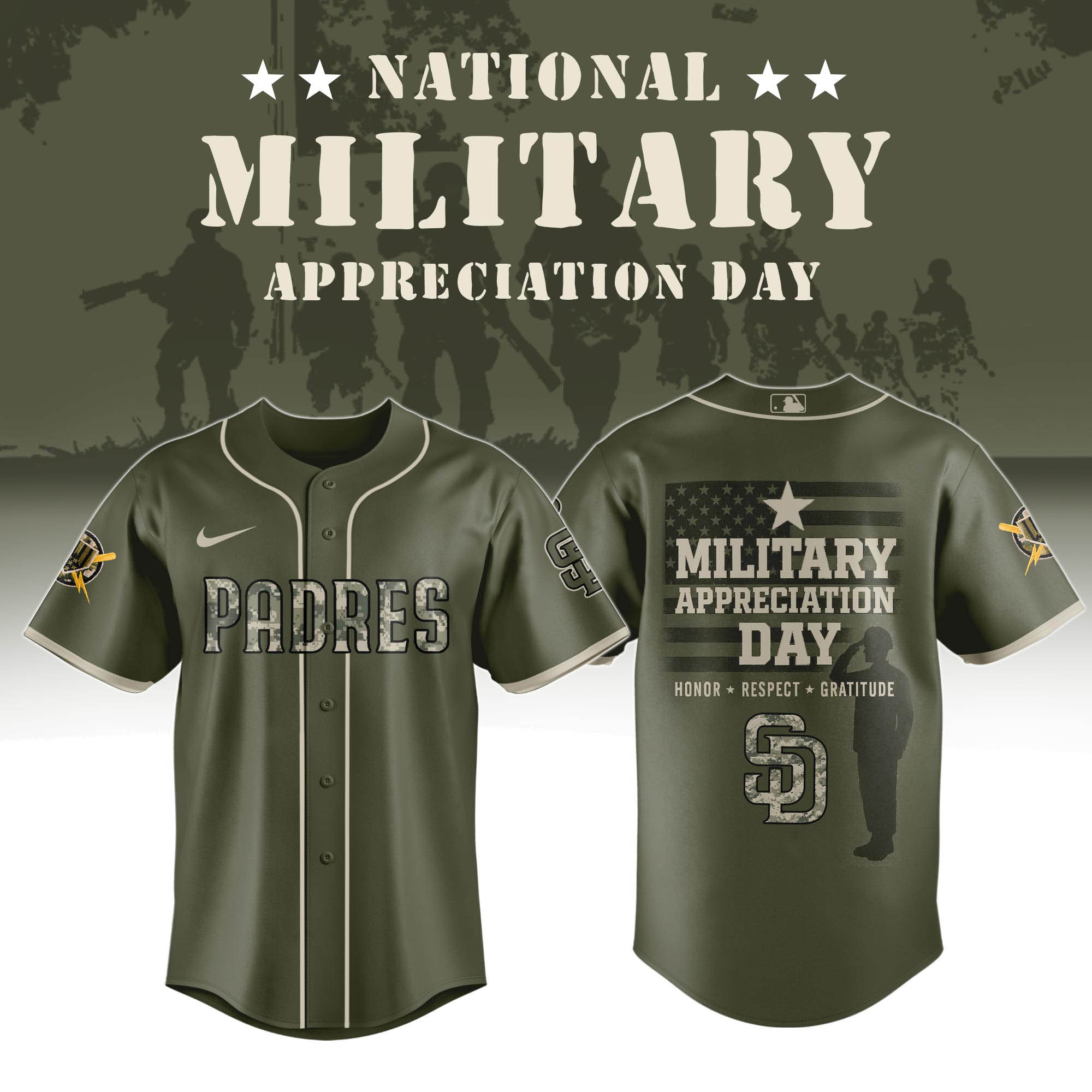 San Diego Padres MLB x Military Appreciation Day Jersey Personalized Baseball Jersey For Fan