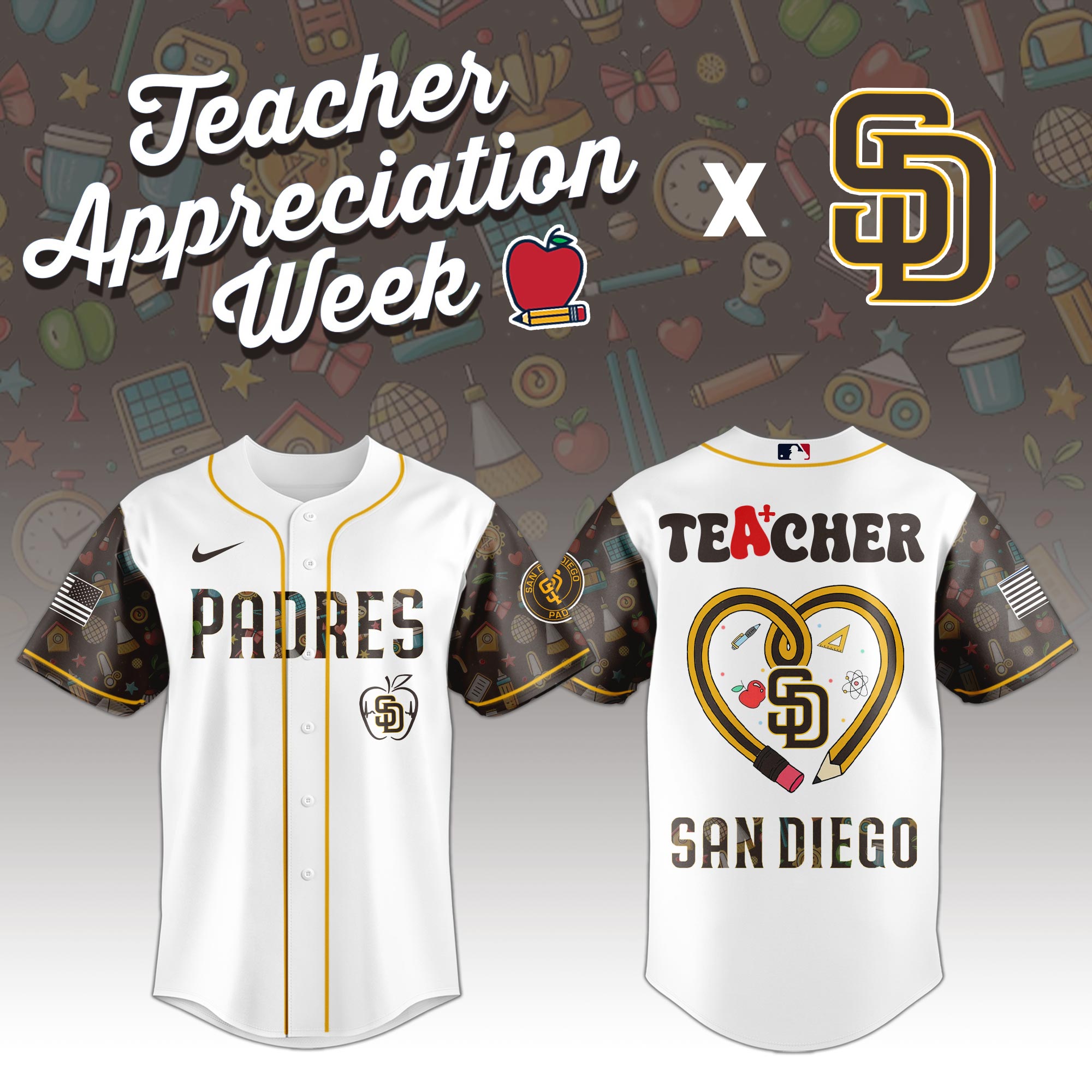 San Diego Padres MLB X Teacher Appreciation Week Personalized Baseball Jersey For Fans