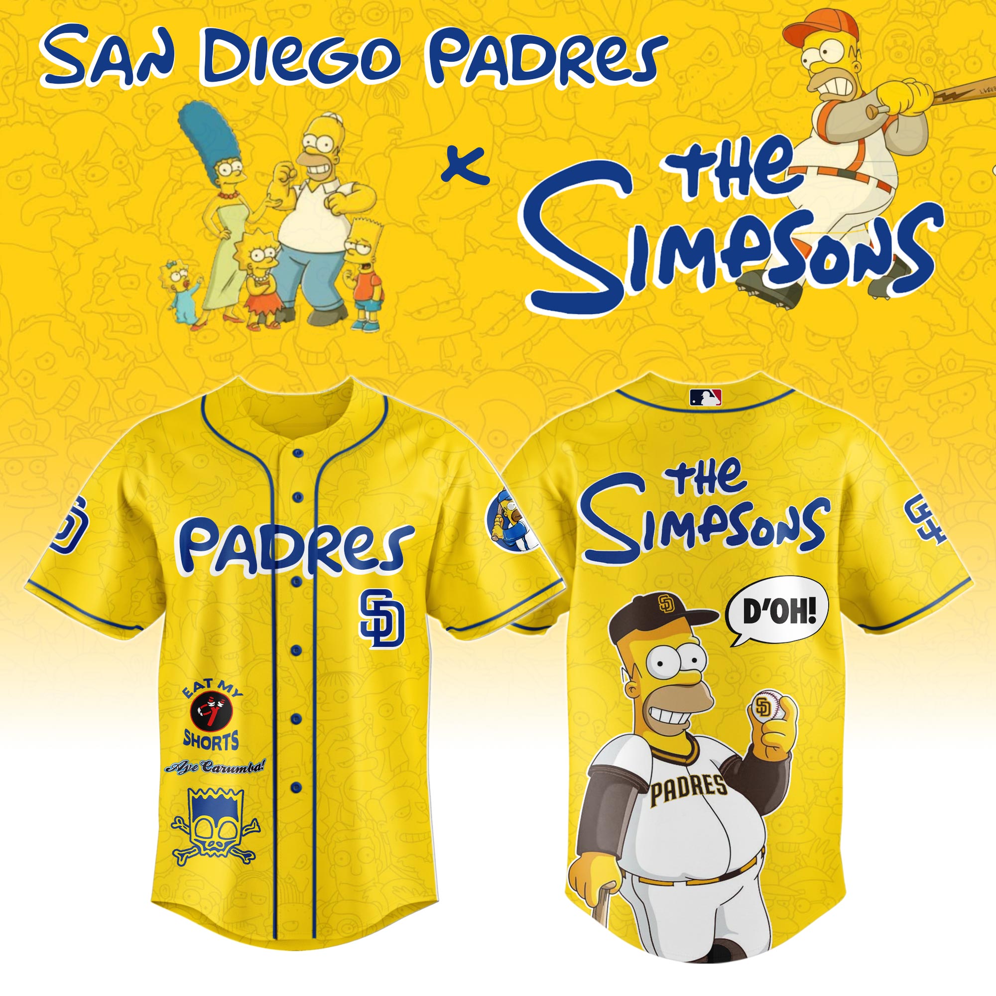 San Diego Padres MLB x The Simpsons Personalized New Baseball Jersey For Fans