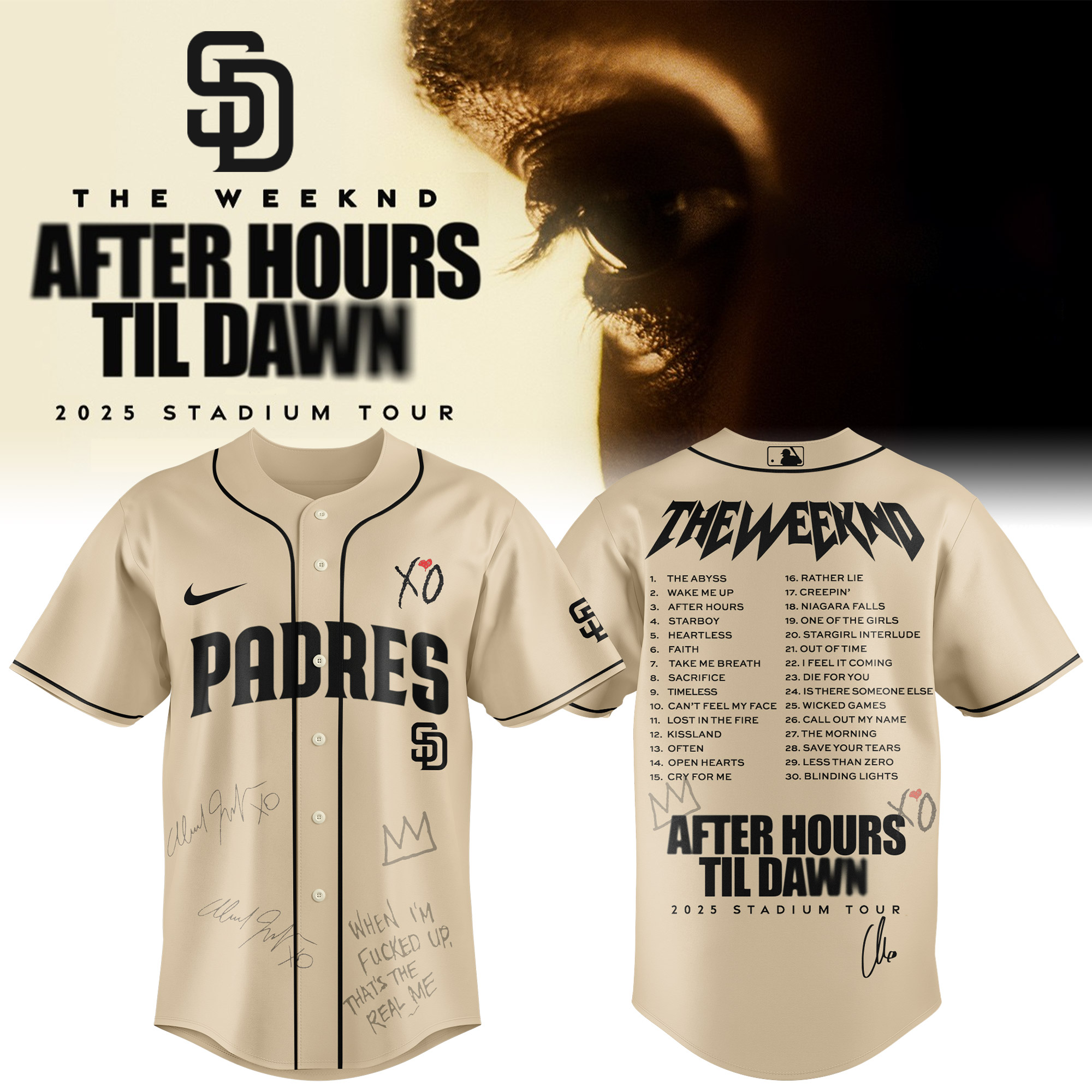 San Diego Padres MLB x The Weeknd After Hours Til Dawn Personalized Baseball Jersey For Fans