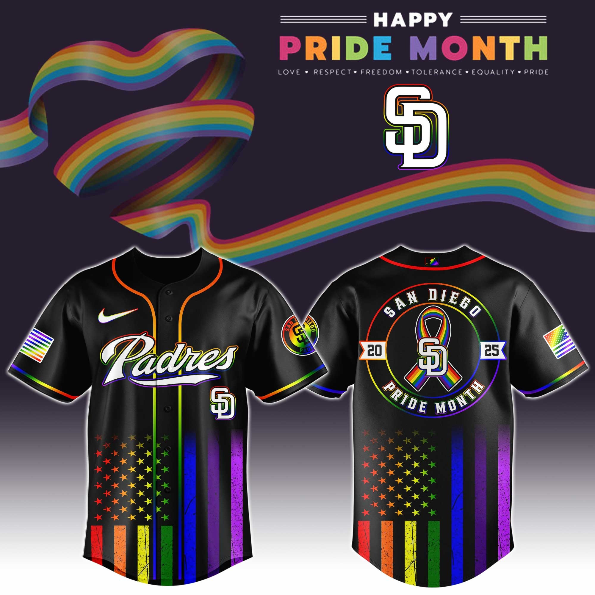 San Diego Padres Special Pride Month Jersey Baseball Enthusiast Gifts