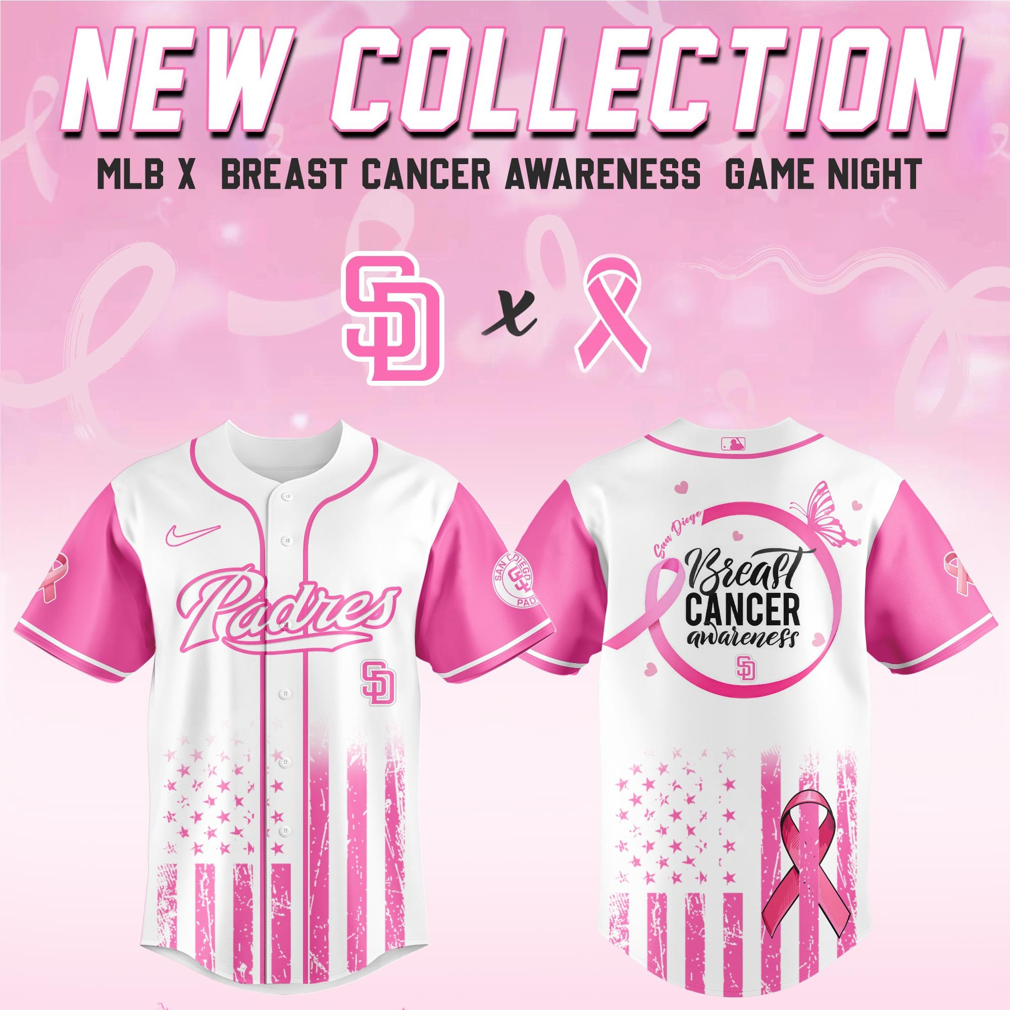San Diego Padres x Breast Cancer Awareness Game Night Jersey Presents For Baseball Fans