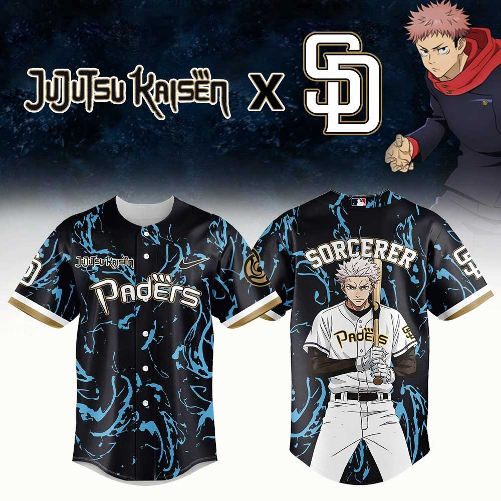 San Diego Padres x Jujutsu Kaisen  Edition Jersey 2025 Jersey Perfect Anime Merch Gift For Son