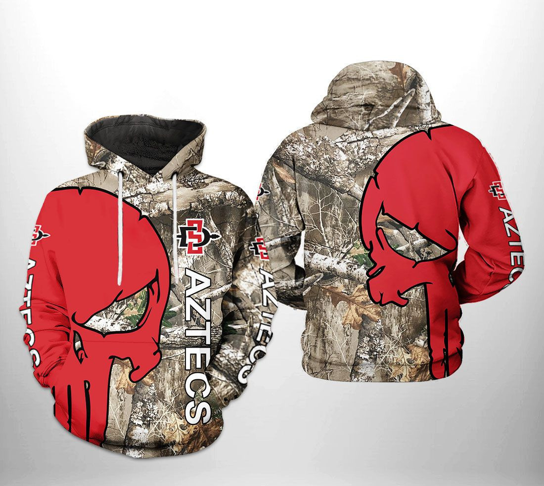 San Diego State Aztecs NCAA Camo Veteran Hunting Hoodie  Zip Hoodie