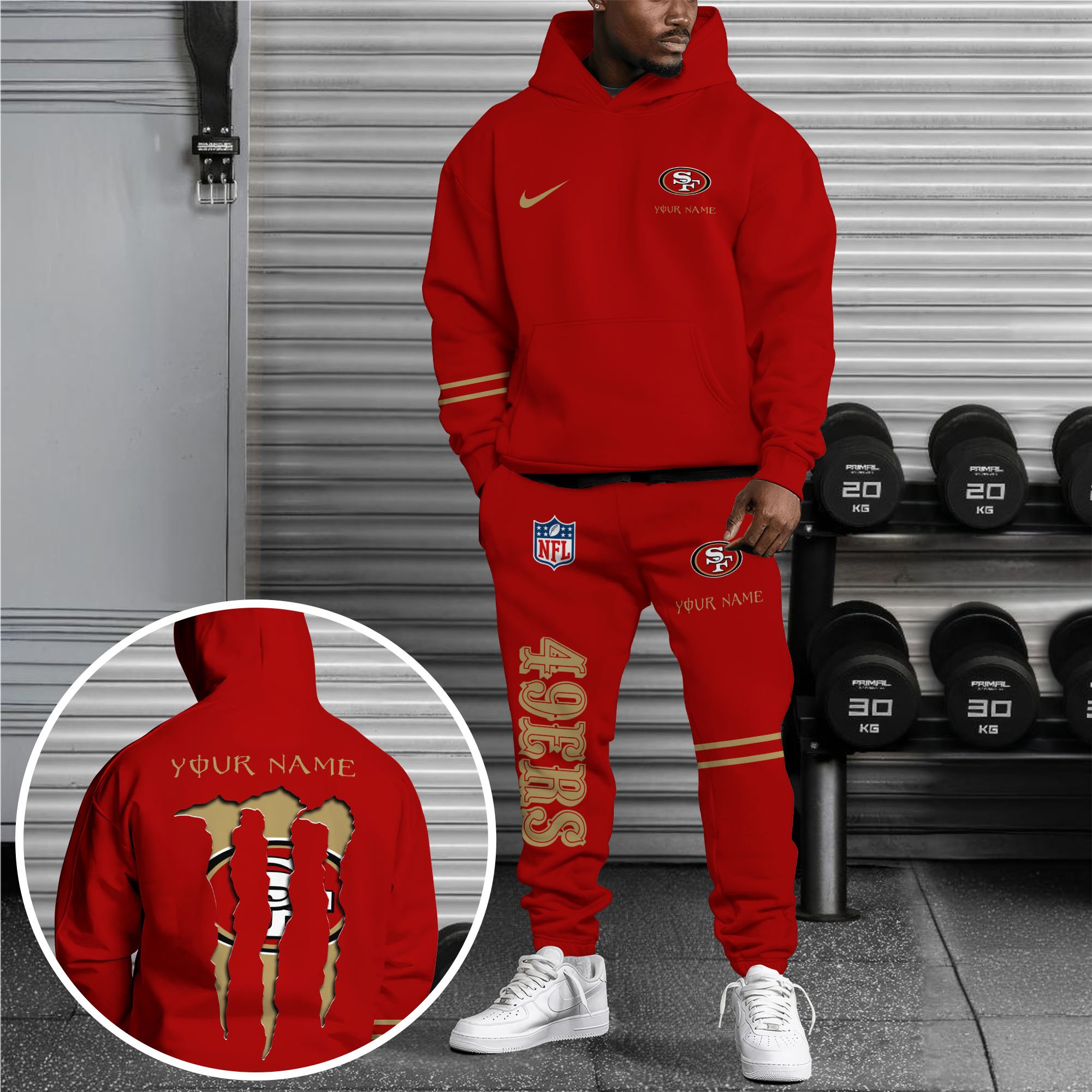 San Francisco 49ers Hoodie Sweatpants Set Custom Your name, Sport Hoodie Sweatpants Set Gift For Sport Music Fans