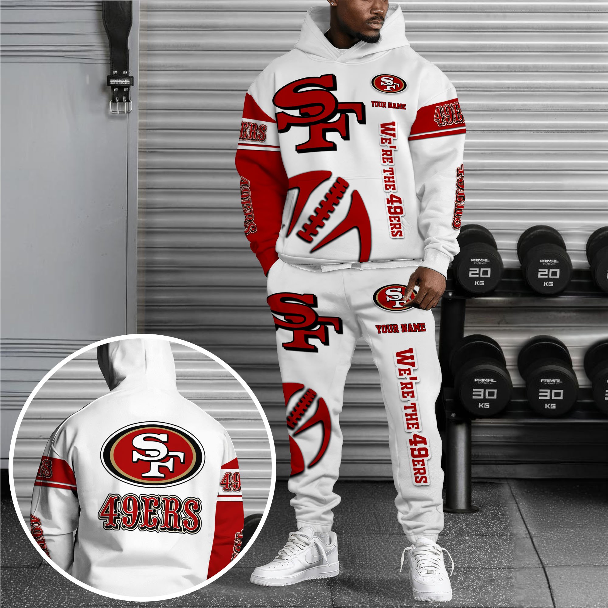 San Francisco 49ers Hoodie Sweatpants Set Custom Your name, Sport Hoodie Sweatpants Set, Sport Gifts For Fan Premium Merchandise