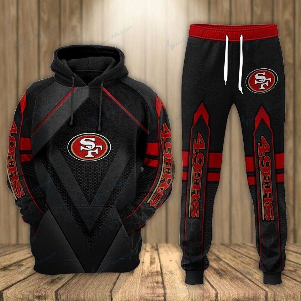 San Francisco 49ers NFL set 3D Unisex Hoodie Sweatpants new art, Hoodie and jogger set, NFL Hoodie and sweatpants set Gift For Sport Music Fans
