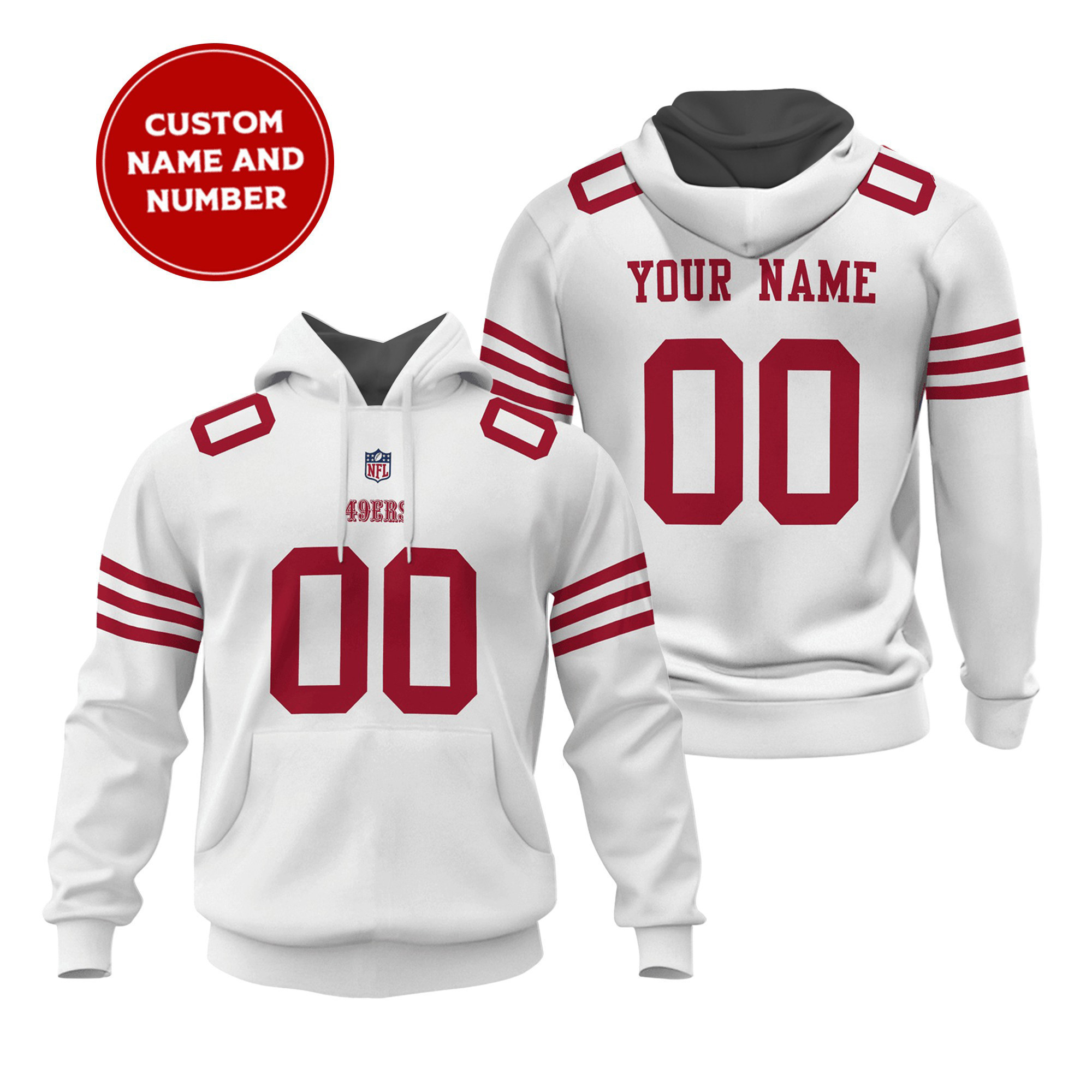 San Francisco 49ers Personalized Name And Number NFL 3D Hoodie Style 138 Premium Merchandise