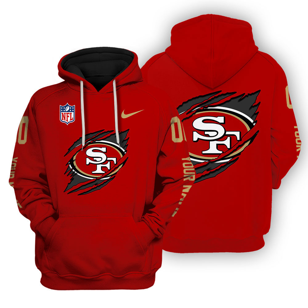 San Francisco 49ers Scratch Logo NFL 3D Hoodie Version 120
