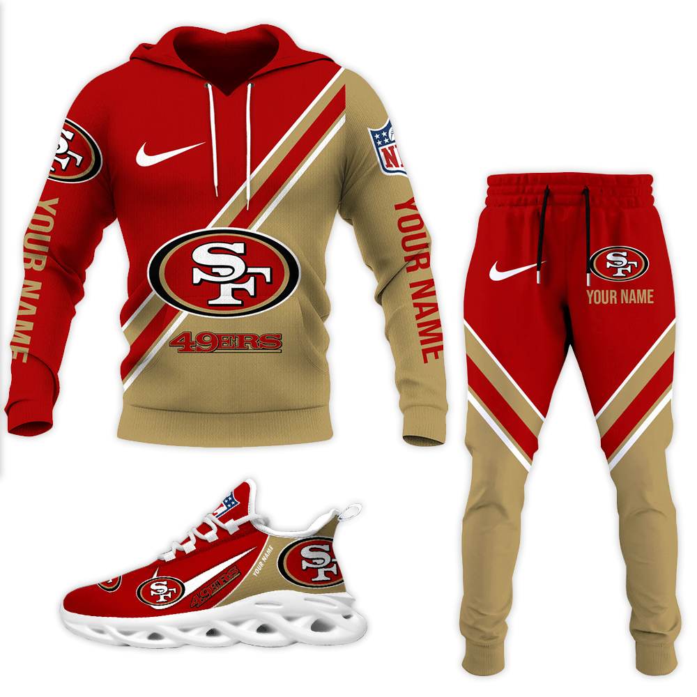 San Francisco 49ers set 3D Unisex Hoodie Sweatpants, Hoodie and jogger set, NFL Hoodie and sweatpants set Gift For Sport Music Fans