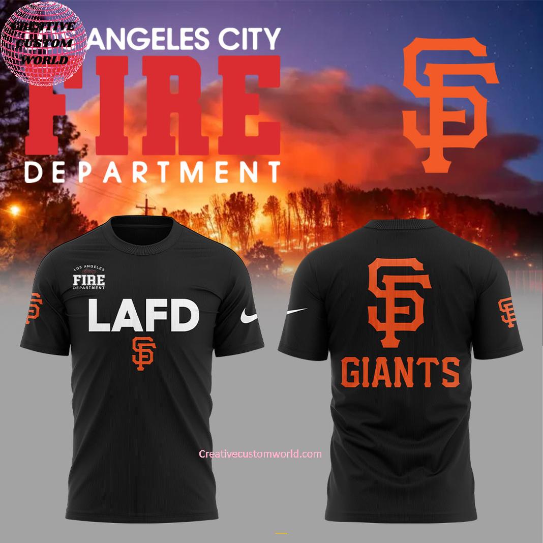 San Francisco Giants Los Angeles City Fire Department LAFD Special New 3D T-Shirt