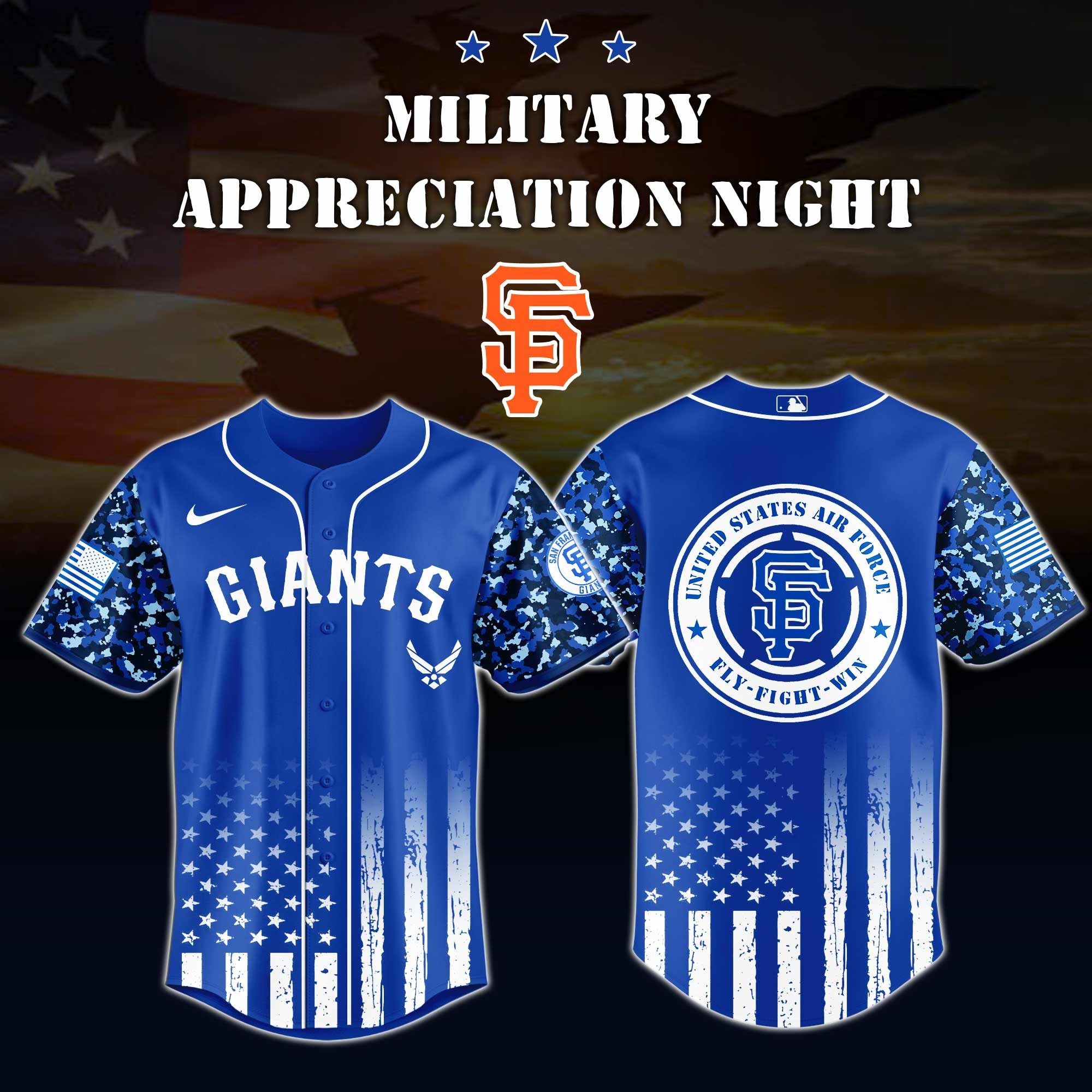 San Francisco Giants MLB x Air Force Military Appreciation Night Jersey Editions  San Francisco Giants Merch