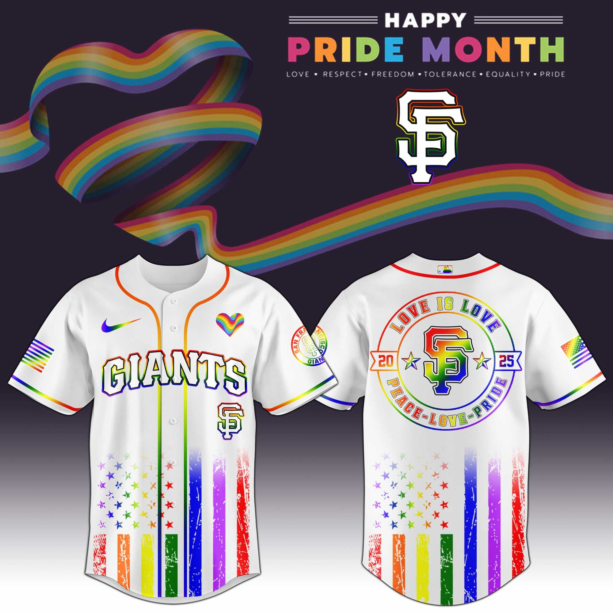 San Francisco Giants MLB x Happy Pride Month  Edition Jersey 2025 Comfortable Shirt For LGBT