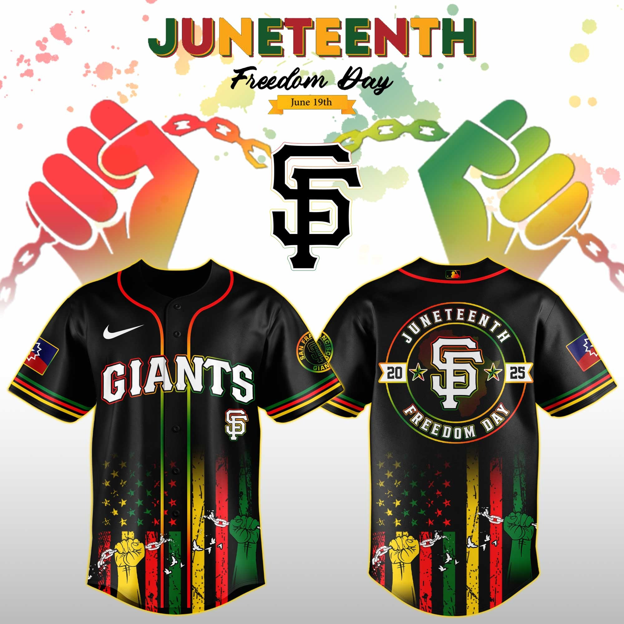 San Francisco Giants MLB X Juneteenth Day Jersey Jersey 2025 Best Sport Merch For Fans