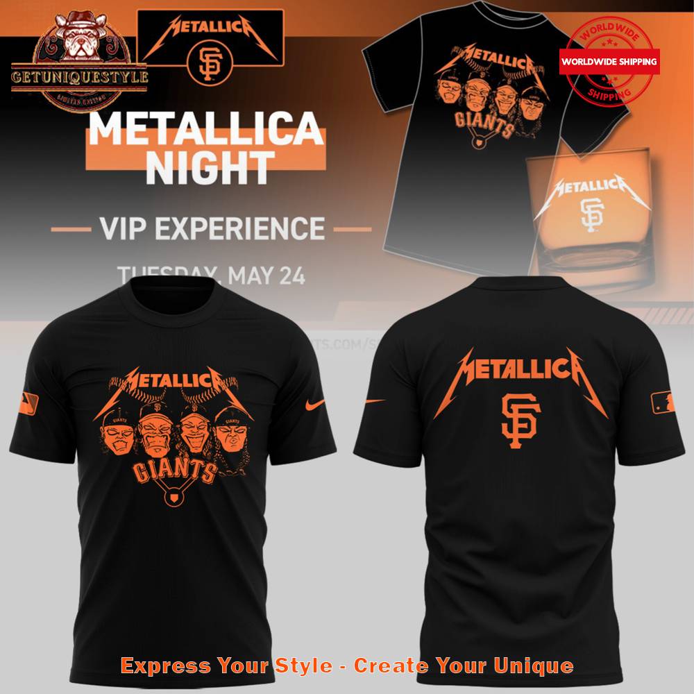 San Francisco Giants x Metallica Night Black Shirt Premium Merchandise