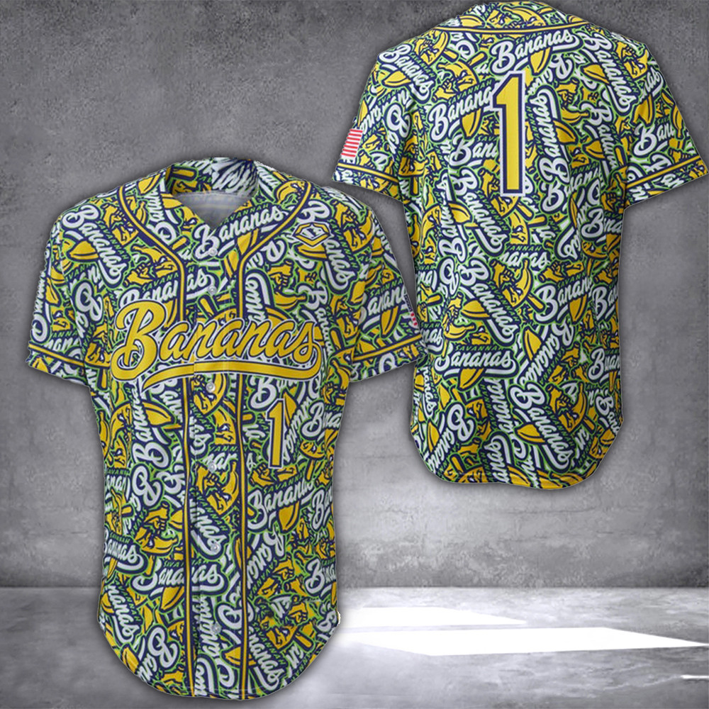 Savannah Bananas Jersey #1 The Bananas Ball Yellow Jersey Baseball Lovers Gifts For Him