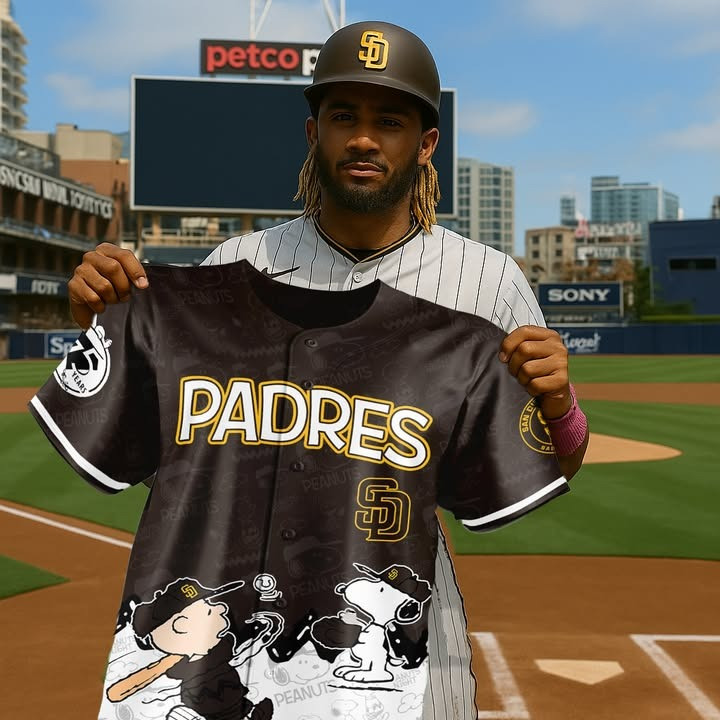 SD Padres x Peanuts Baseball Jersey Gift For Padres Fans