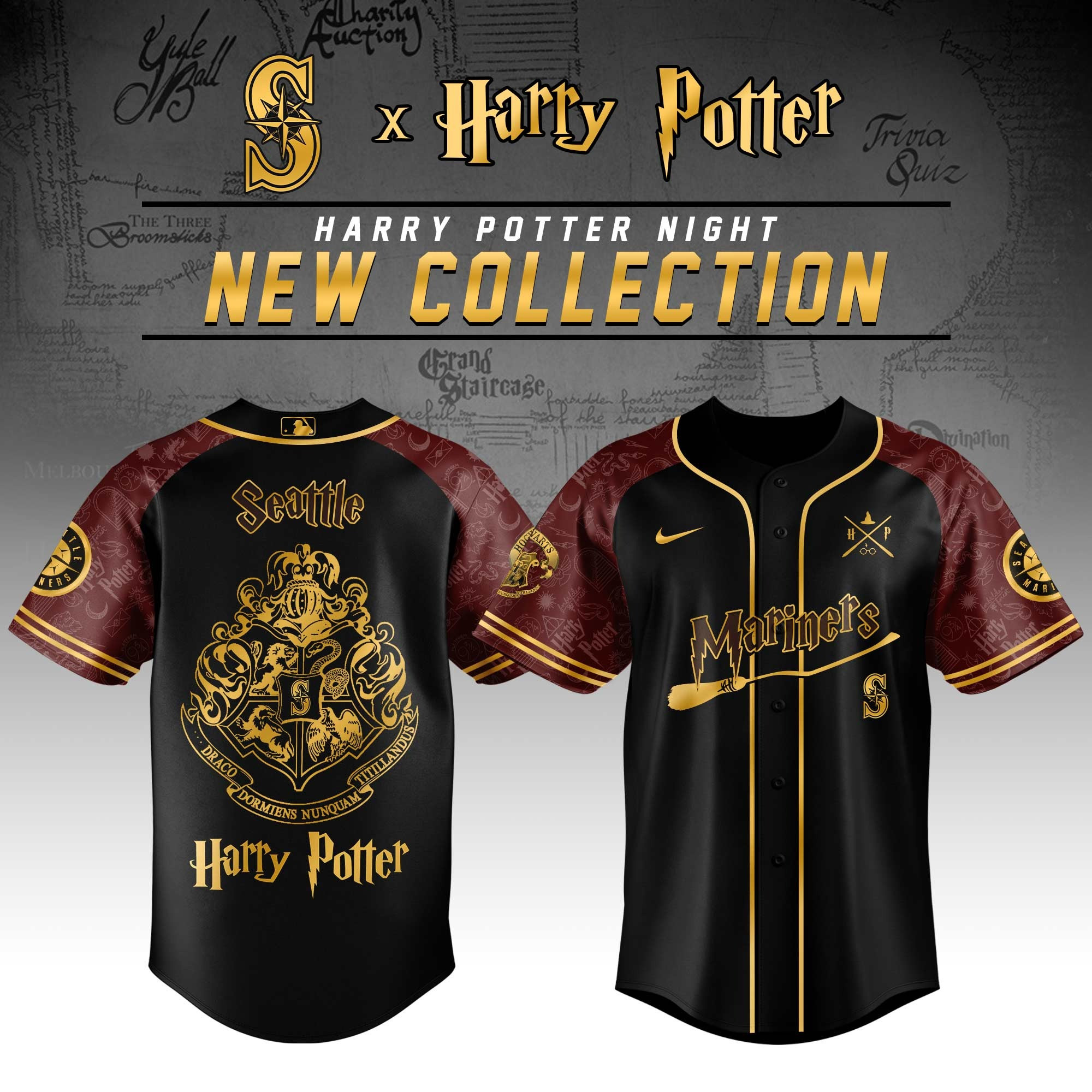 Seattle Mariners MLB x Harry Potter  Edition Jersey Unique Present For Sport Fan