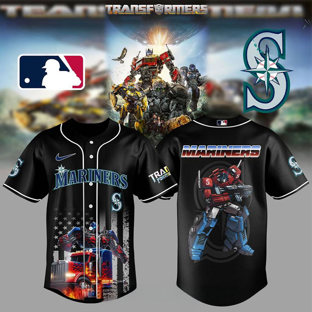Seattle Mariners Transformers Optimus Prime Special Baseball Jersey Best Gift For Sport And Movie Fans