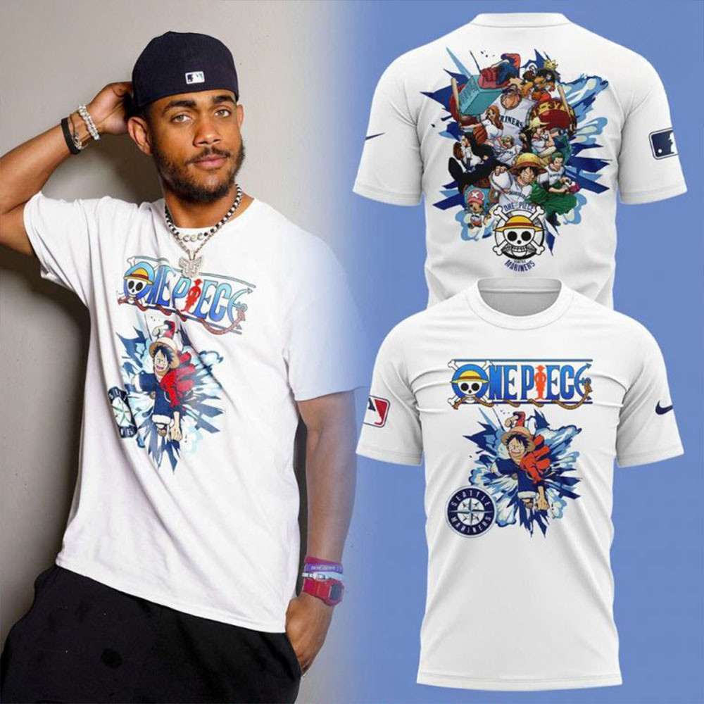 Seattle Mariners X One Piece 2025 T-Shirt Father's Day Presents For Son