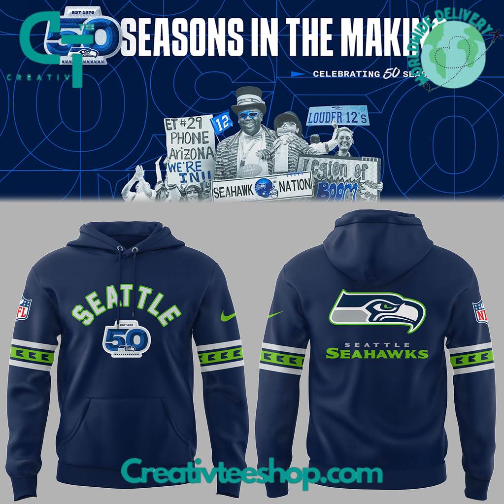 Seattle Seahawks 50th Season Logo Special Hoodie