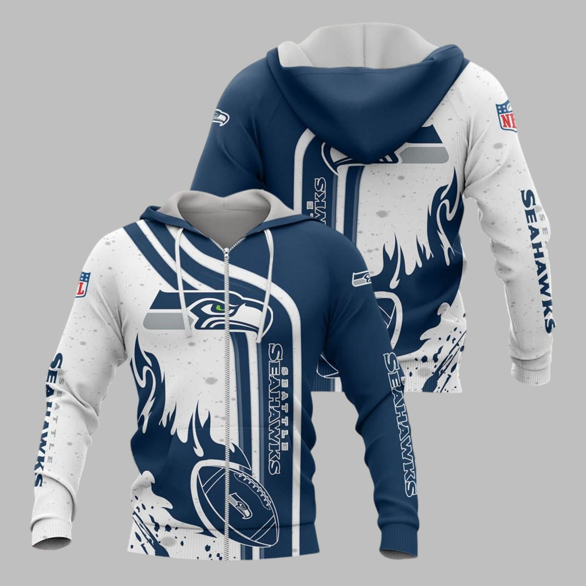 Seattle Seahawks Football Personalized 3D printed Sweatshirt Hoodie Zipped Hoodie