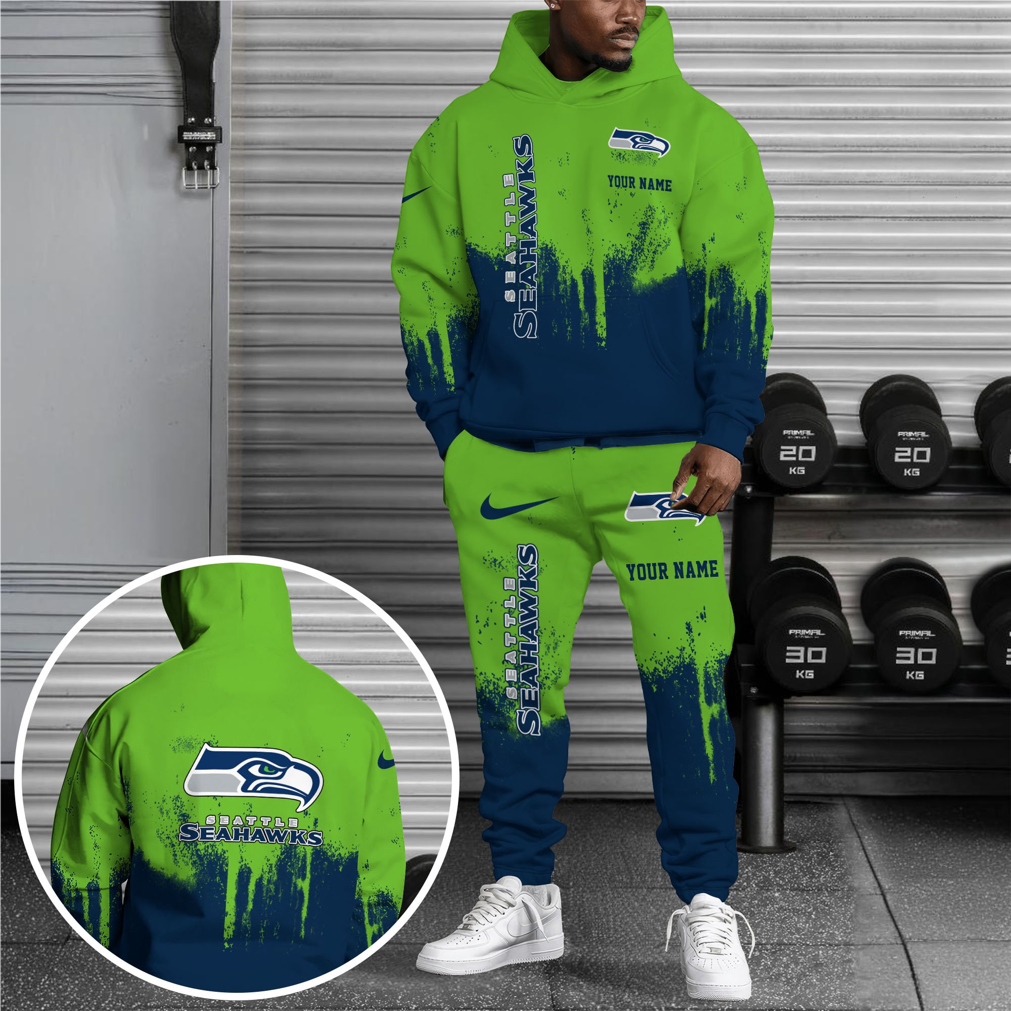 Seattle Seahawks Hoodie Sweatpants Set Custom Your name, Sport Hoodie Sweatpants Set, Sport Gifts For Fan Gift For Sport Music Fans