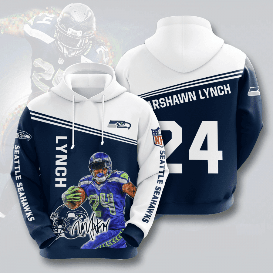 SEATTLE SEAHAWKS Marshawn Lynch Hoodie  Zip Hoodie