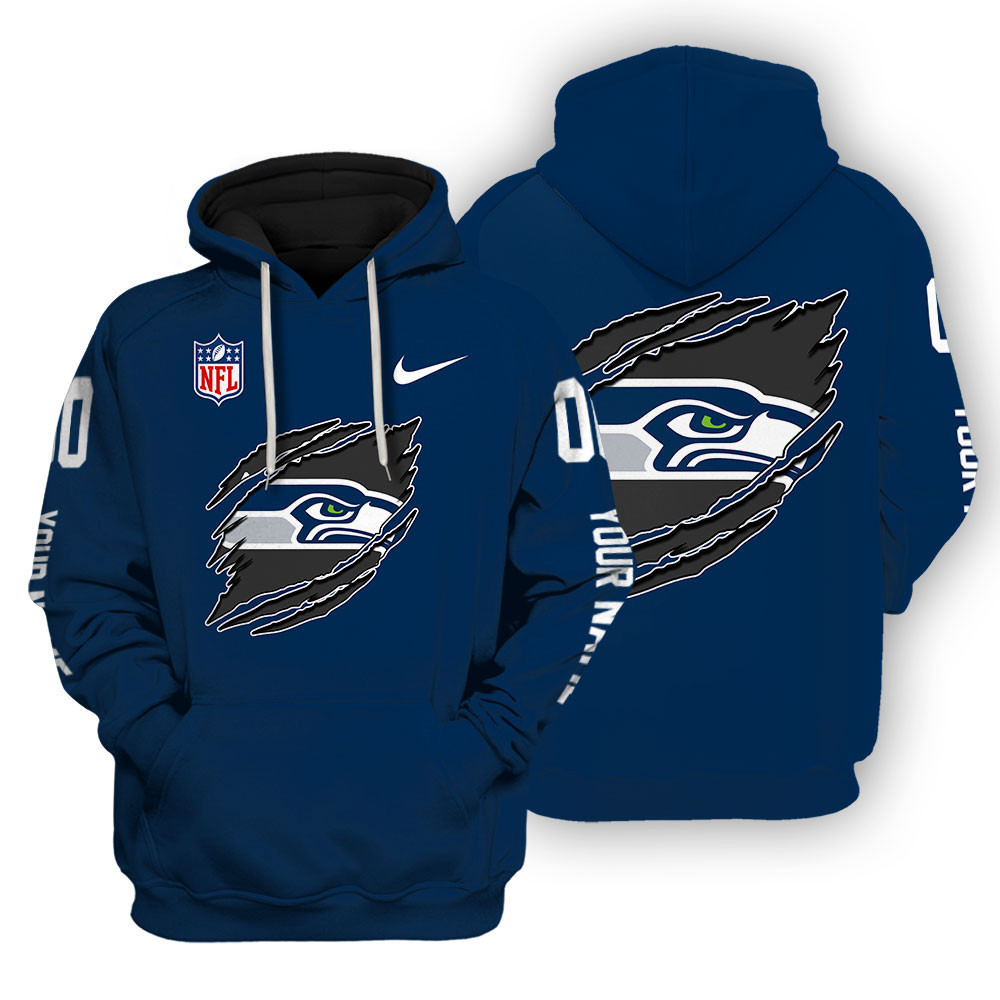 Seattle Seahawks Scratch Logo NFL 3D Hoodie Version 114