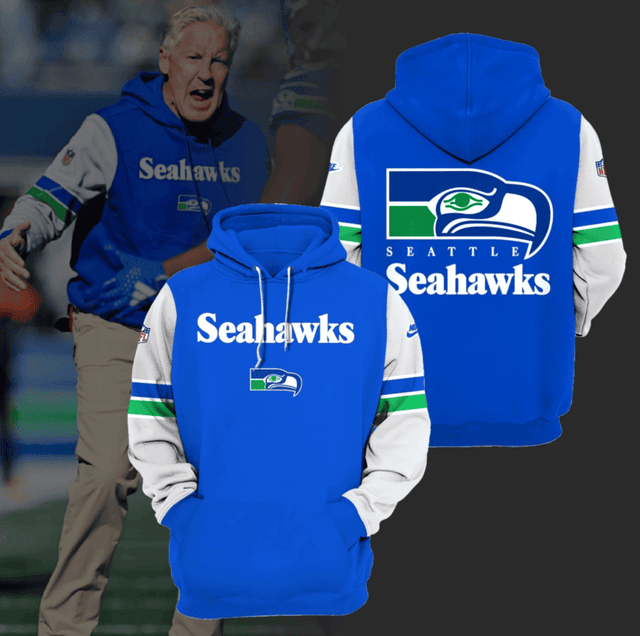Seattle Seahawks Throwback NFL 3D Hoodie Gift For Sport Music Fans