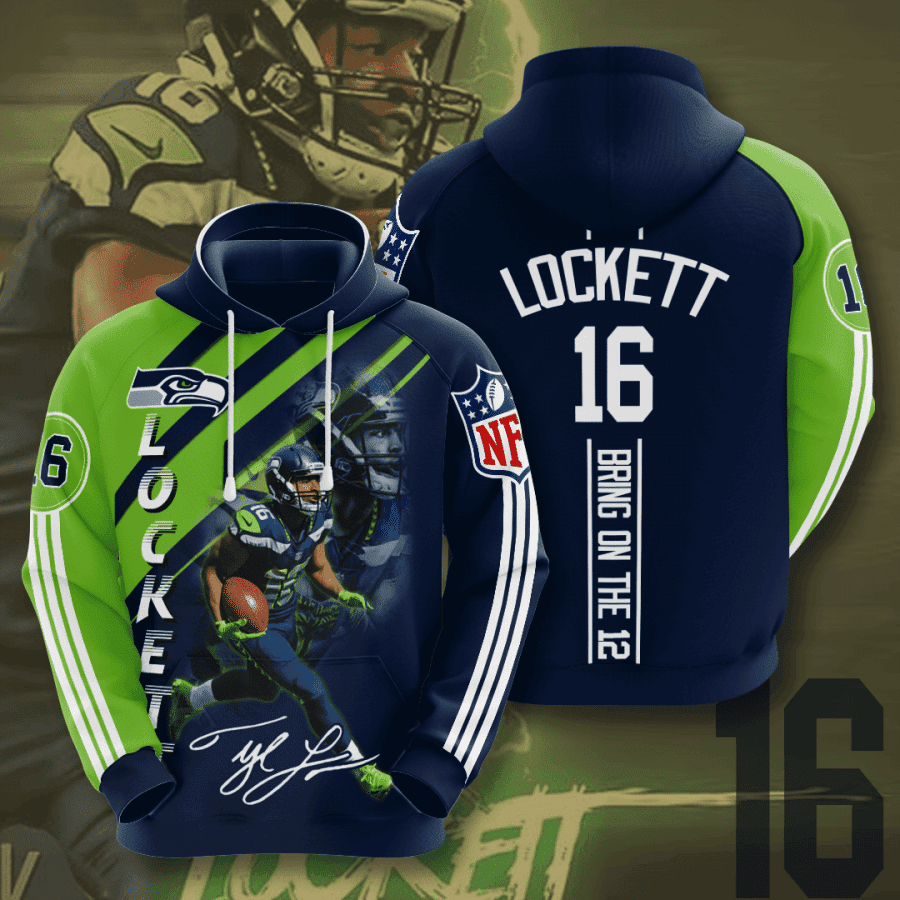Seattle Seahawks Tyler Lockett Hoodie  Zip Hoodie Version 2161