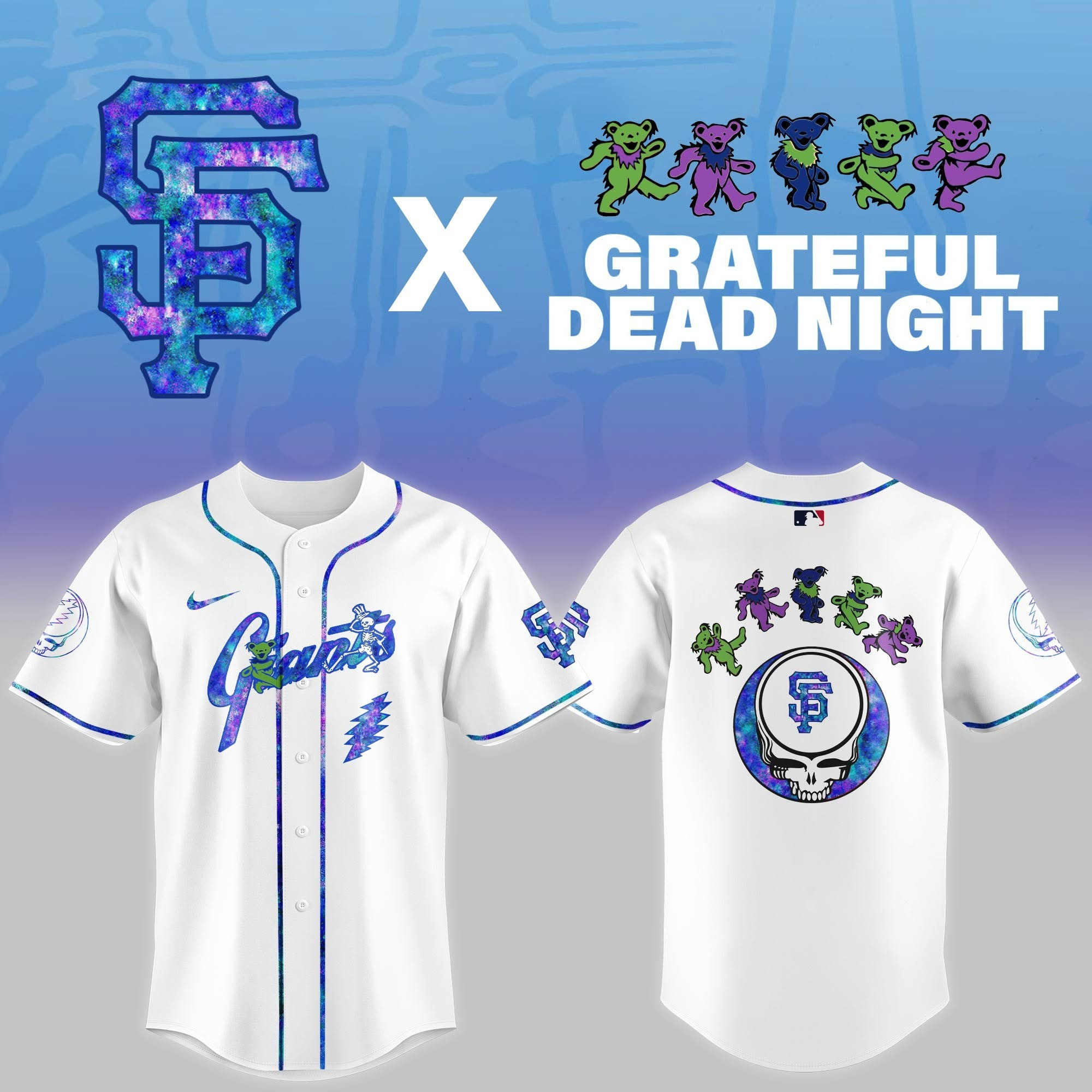 SF Giants 2025 Grateful Dead Night Jersey MLB Baseball Best Gifts For Giants Fans