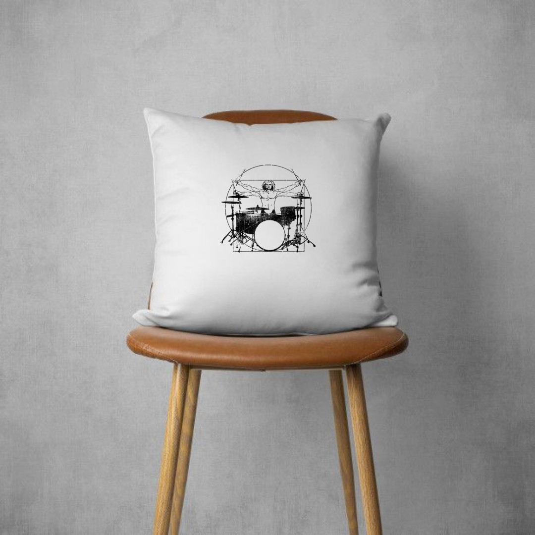 Shirt - Vitruvian Drummer Man DaVinci Tee Pillows