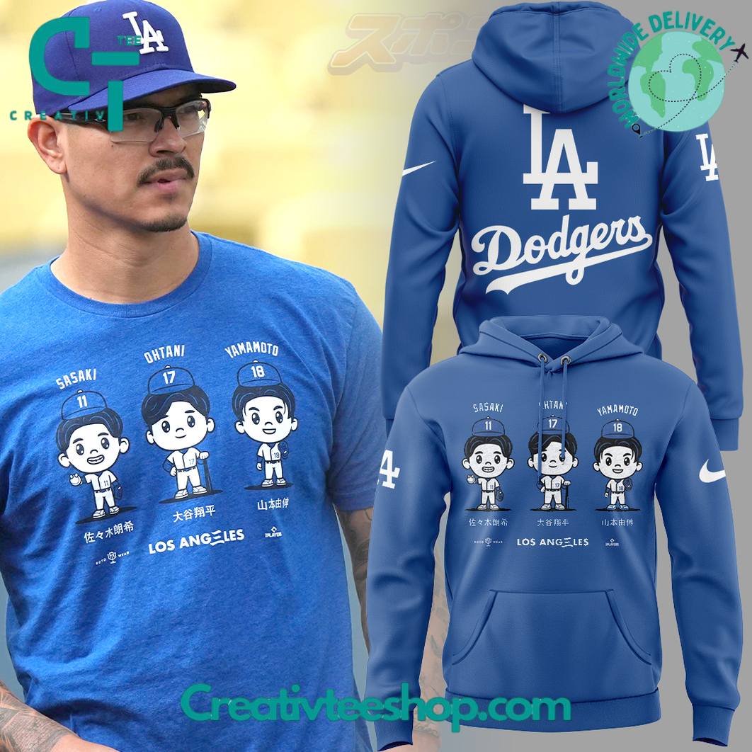 Shohei Ohtani Yoshinobu Yamamoto And Roki Sasaki Los Angeles Dodgers Hoodie