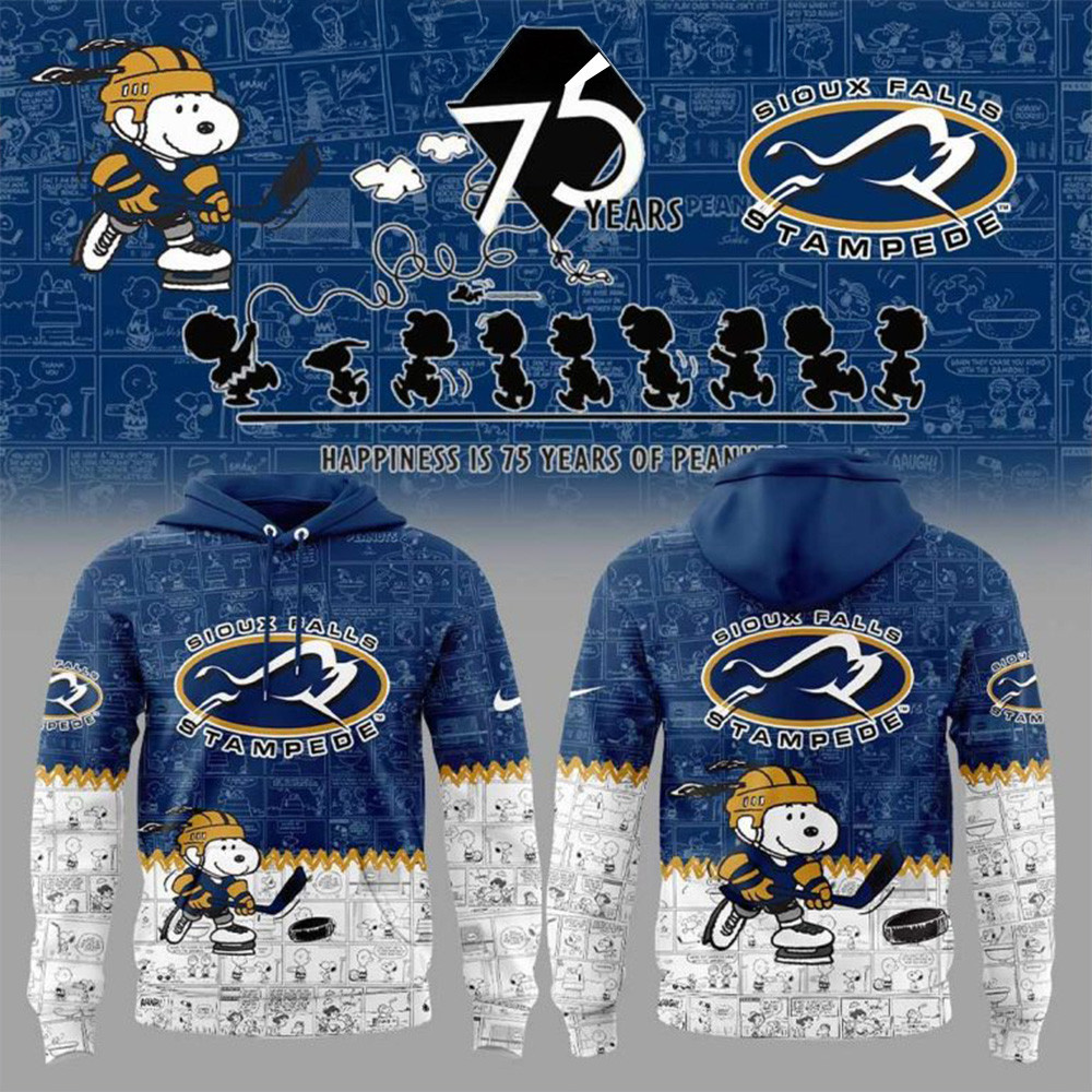 Sioux Falls Stampede 75th Anniversary Snoopy Peanuts Hoodie Fathers Day Presents