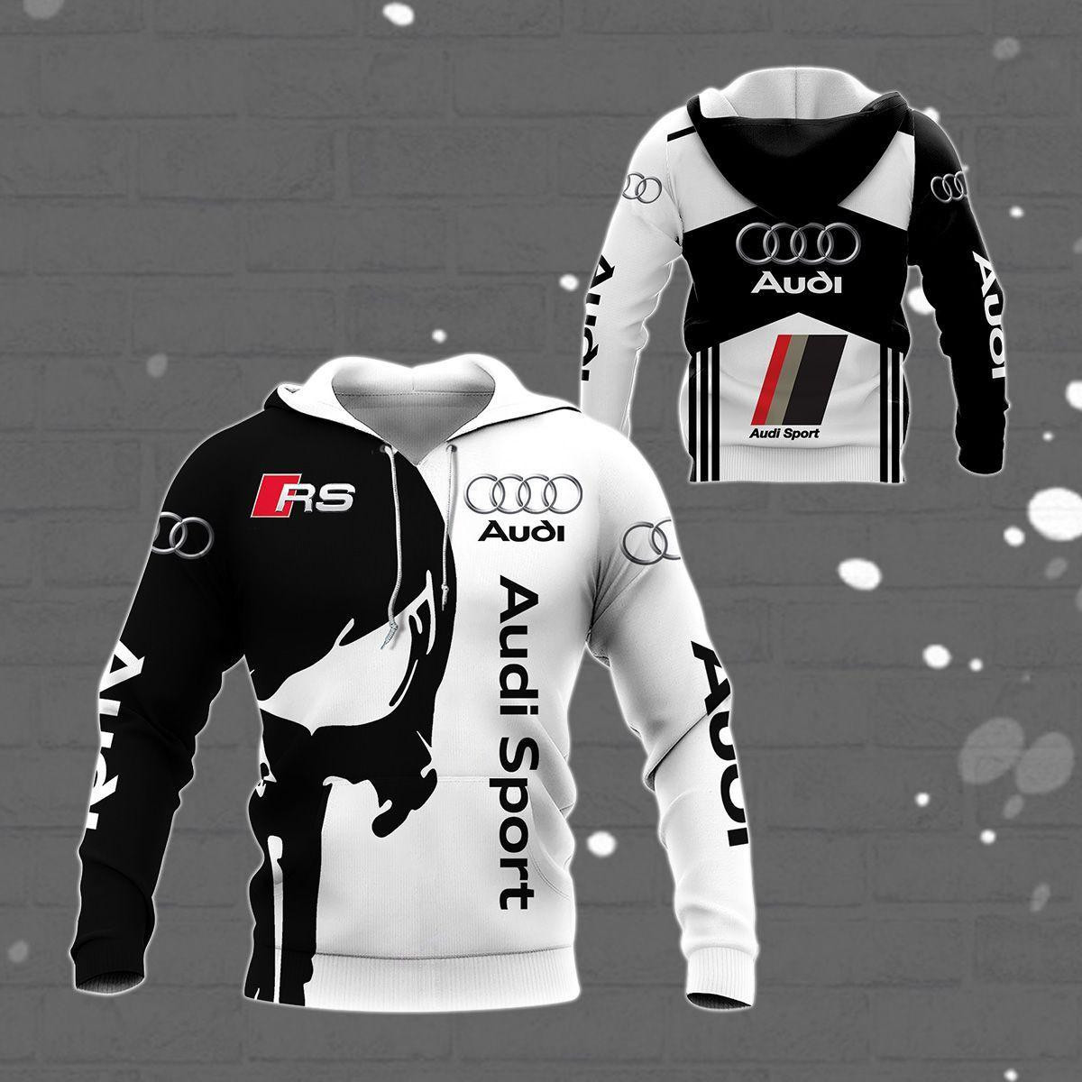 Skull Audi Sport Luxury Car 8k313 Fan Gift 3d Zip Hoodie Ii0 Gift For Sport Music Fans