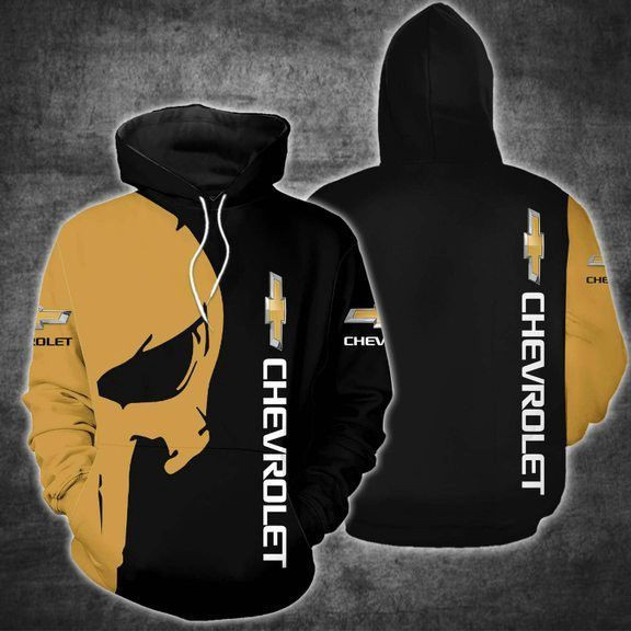 Skull Chevrolet Car Hoodie  Zip Hoodie
