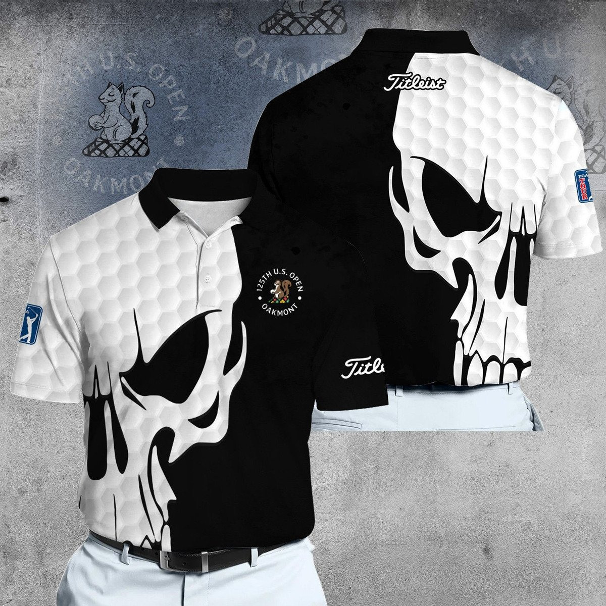 Skull Golf 125th US Open Men Polo Shirt Golf Gifts For Men