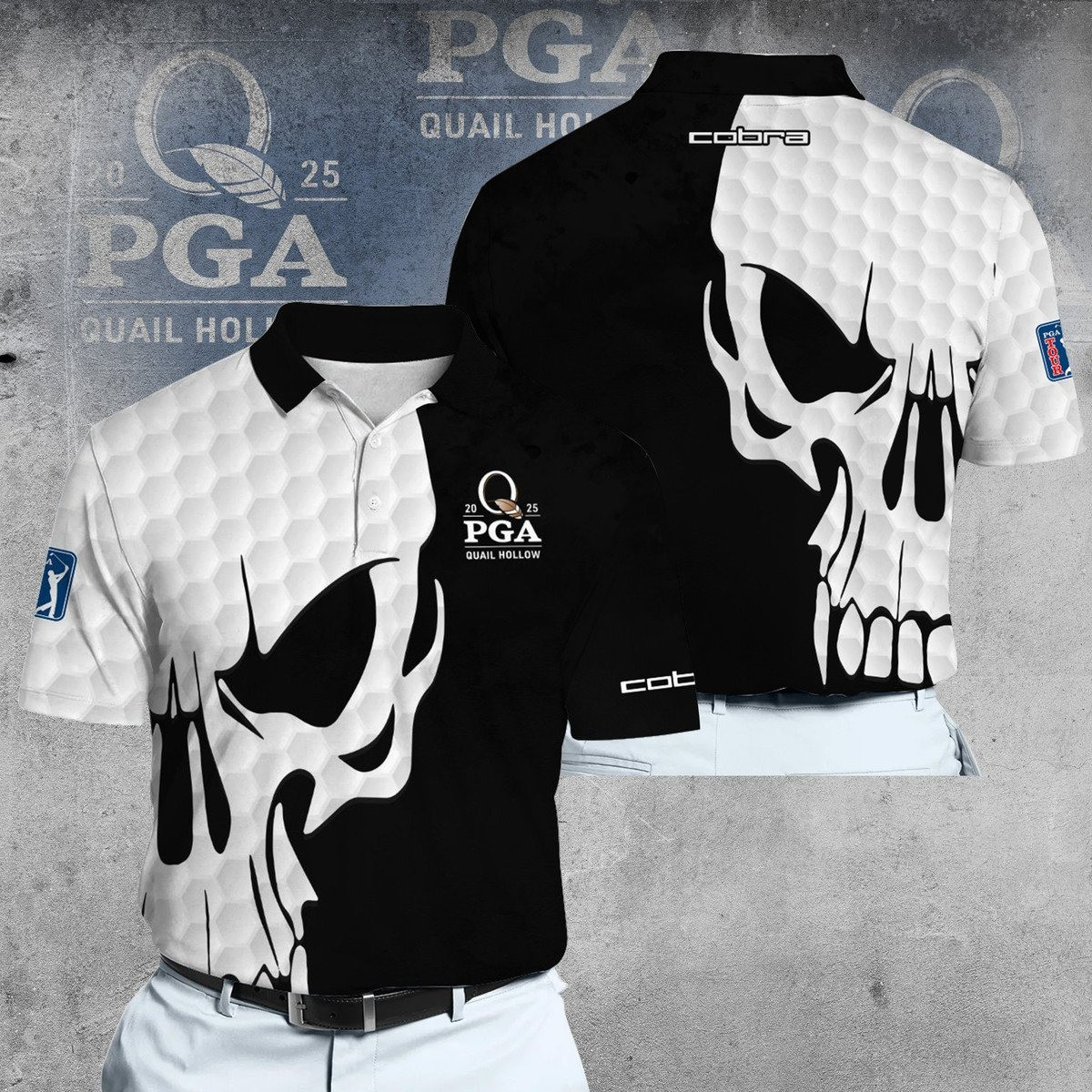 Skull Golf 2025 PGA Tour CB Men Polo Shirt Golf Gifts For Men