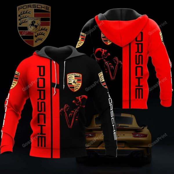 Skull Porsche Sports Car 8k383 Fan Gift 3d Zip Hoodie Ii0 2361