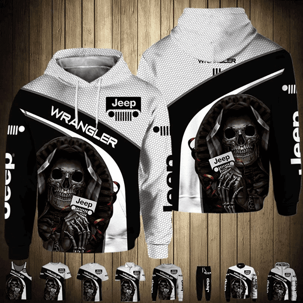 Skull Wrangler Jeep Living My Way Hoodie  Zip Hoodie Version 1968