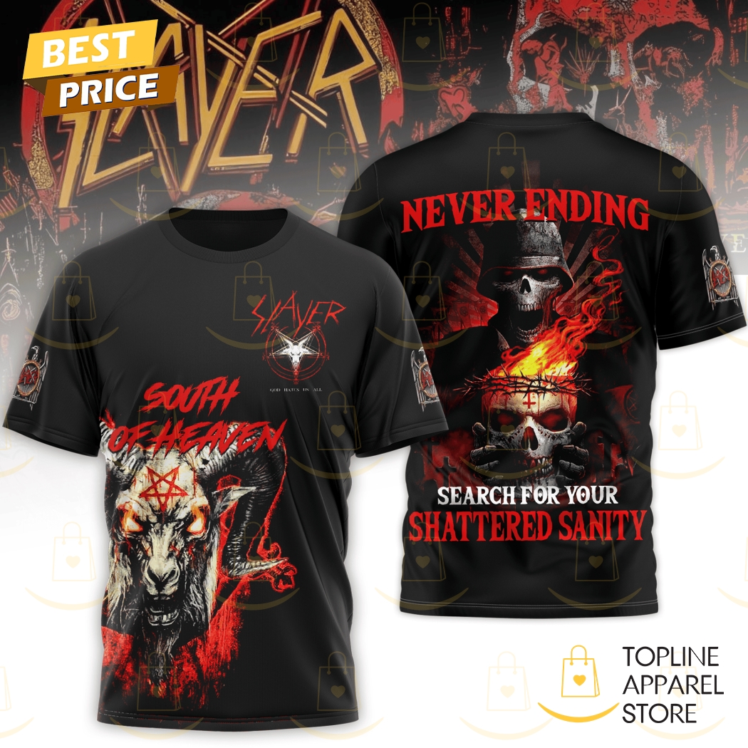 Slayer - South Of Heaven 3D T-Shirt Gift For Sport Music Fans